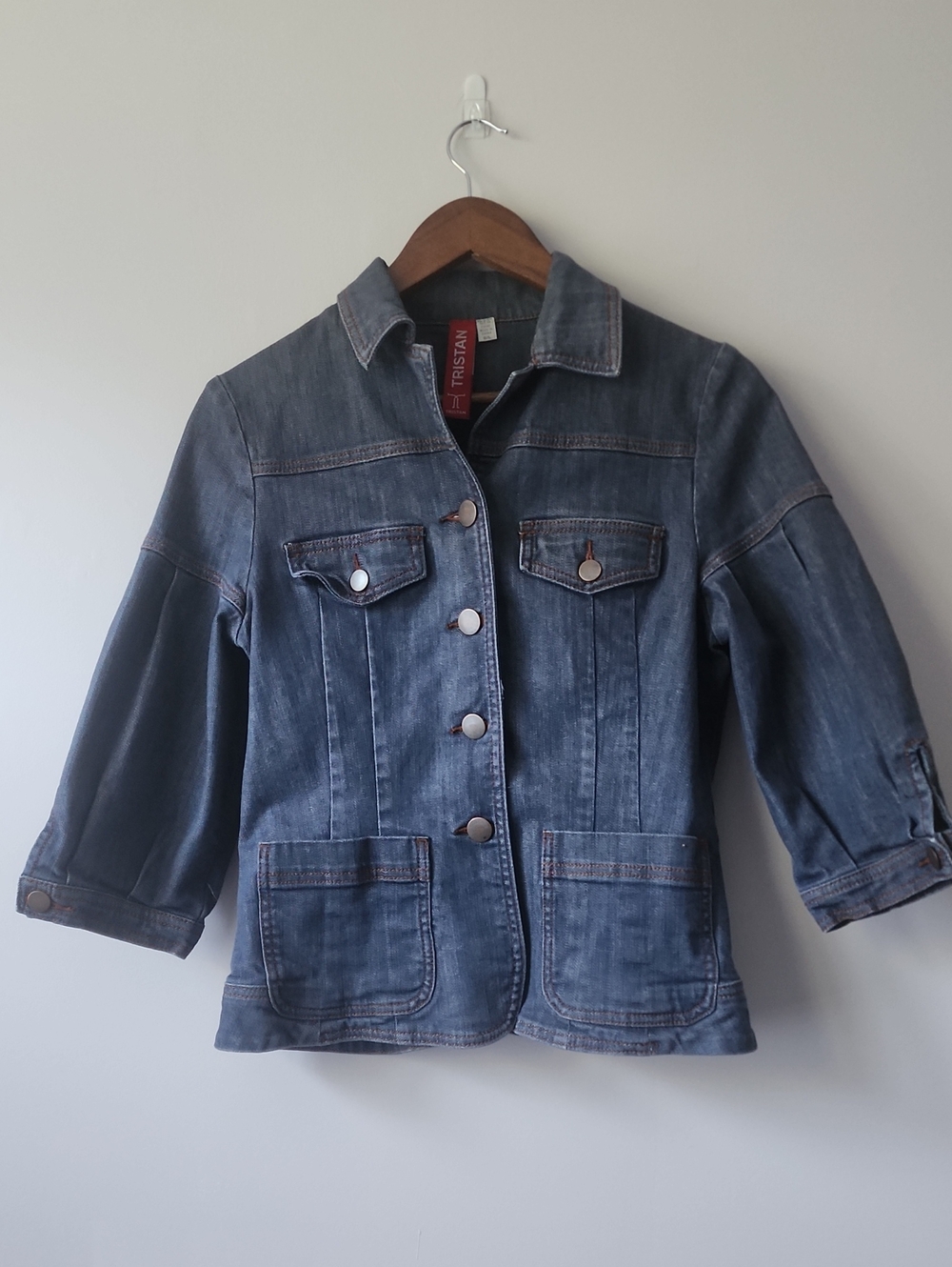 Tristan Dark Blue Denim Button Jacket